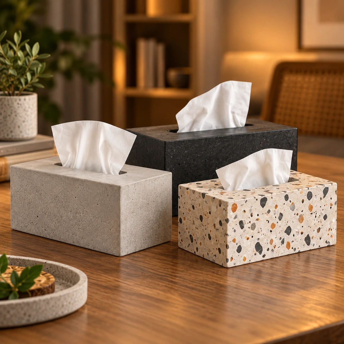 علب مناديل Stone & Terrazzo