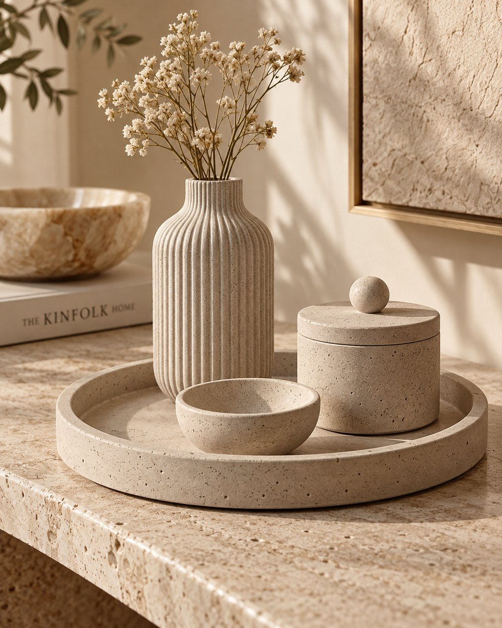 Concrete Oval Tray